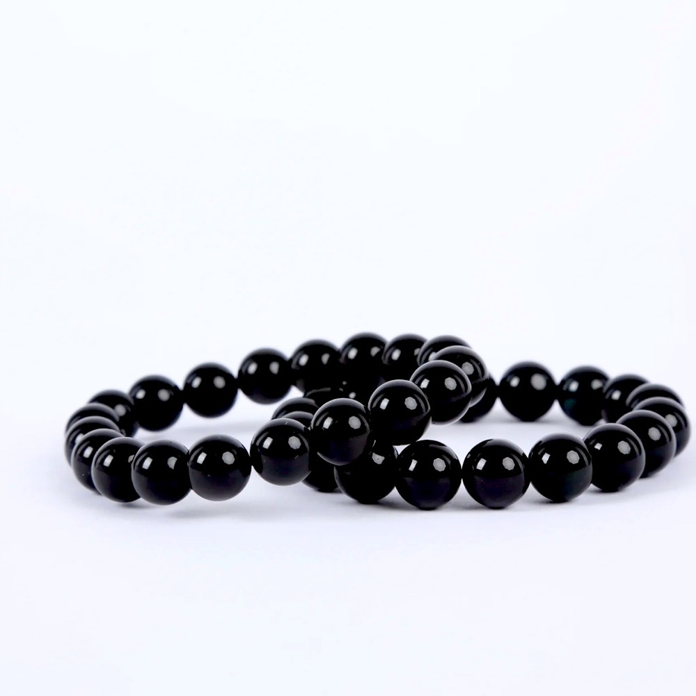 Obsidian Crystal Beaded Bracelet